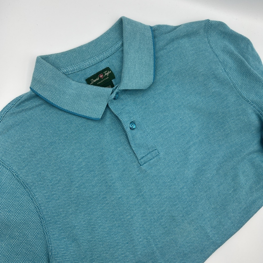 David Taylor Blue Men's‎ Polo Short Sleeve Size Medium